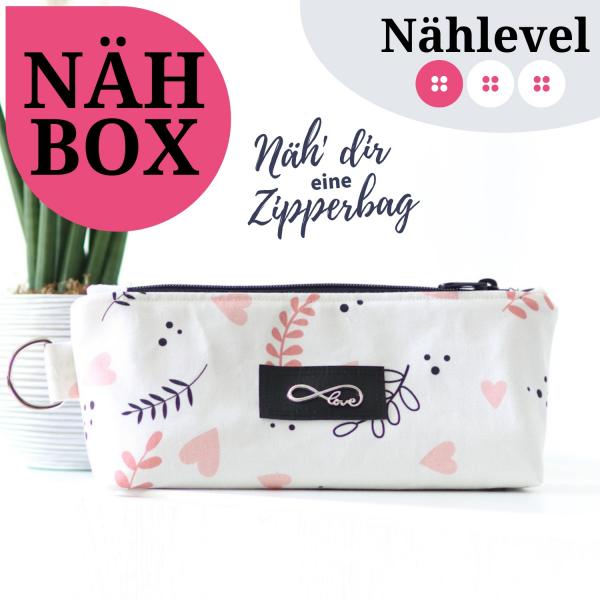 Nähset Zipperbag - Herzblatt