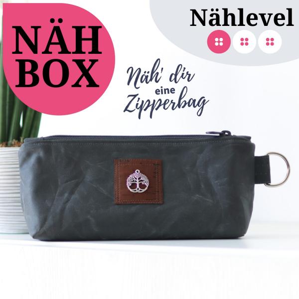 Nähset Zipperbag - Waxed Dark