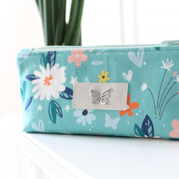 Nähset Zipperbag - Flowers Mint