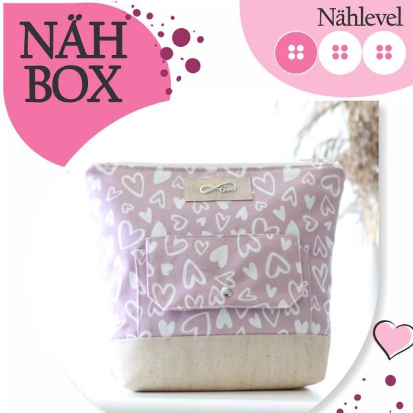 Nähbox große Kosmetiktasche - Lieblingsstück rosa