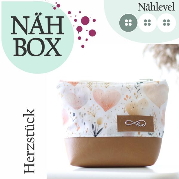 Nähbox Kosmetiktasche - Herzstück