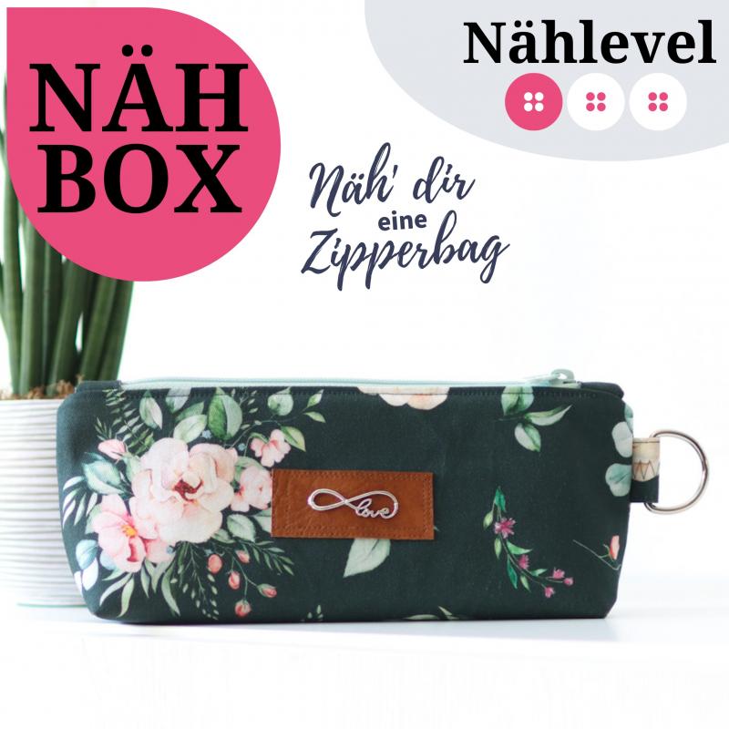 Nähset Zipperbag - Aquarell dunkelgrün