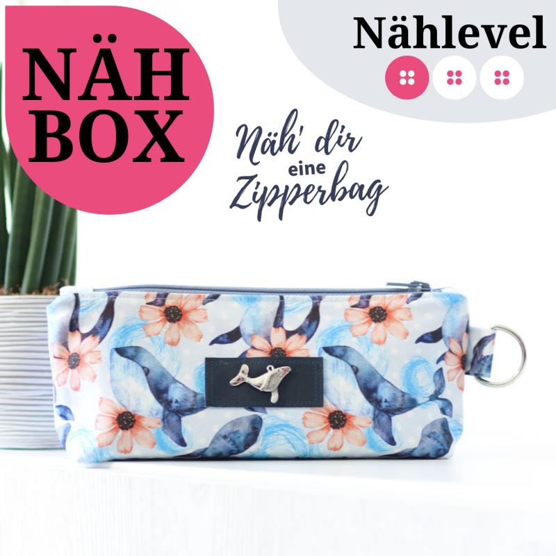 Nähset Zipperbag - Wale