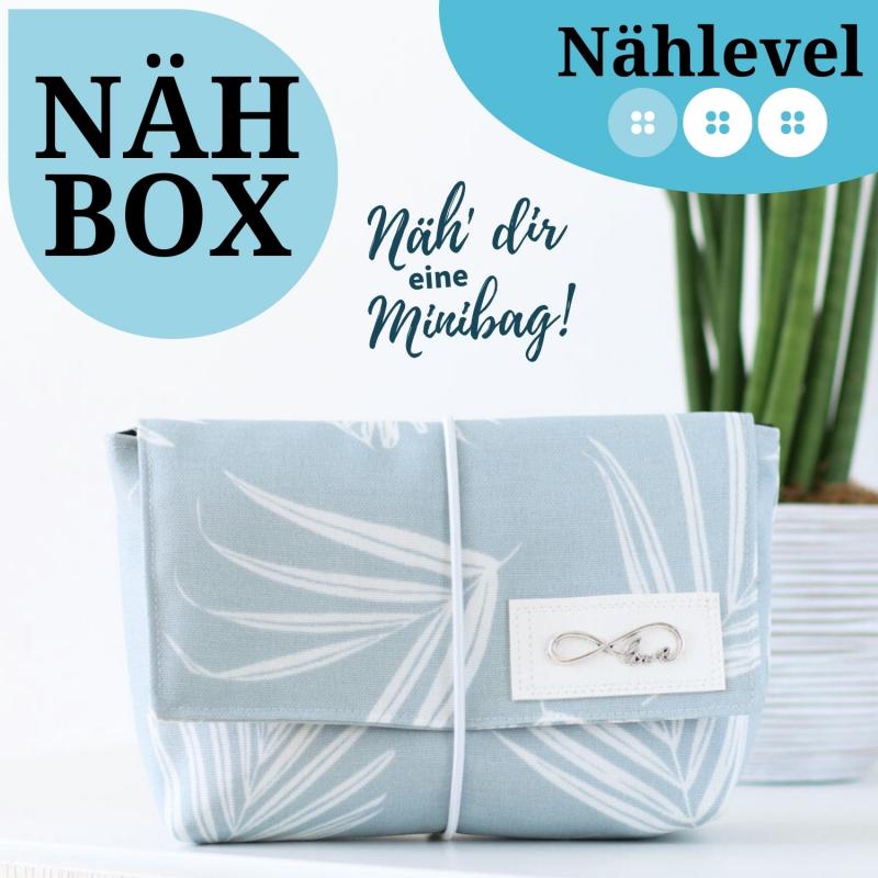 Nähset Minibag - Palmenblätter Hellblau