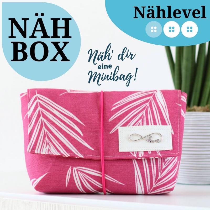 Nähset Minibag - Palmenblätter Pink