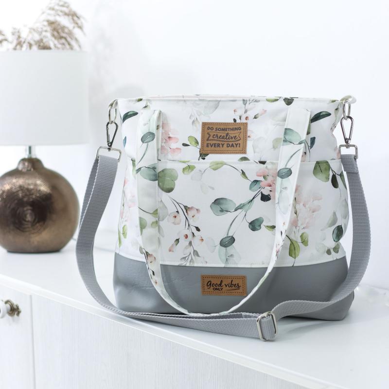 Nähbox Shopper - Eukalyptus korall inkl. Labelset 'Floral'