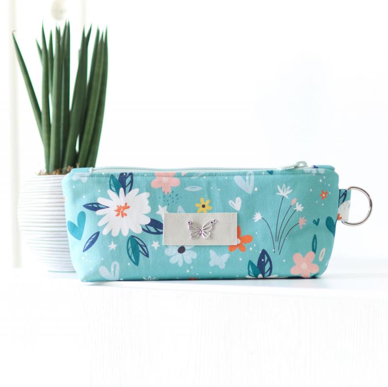 Nähset Zipperbag - Flowers Mint