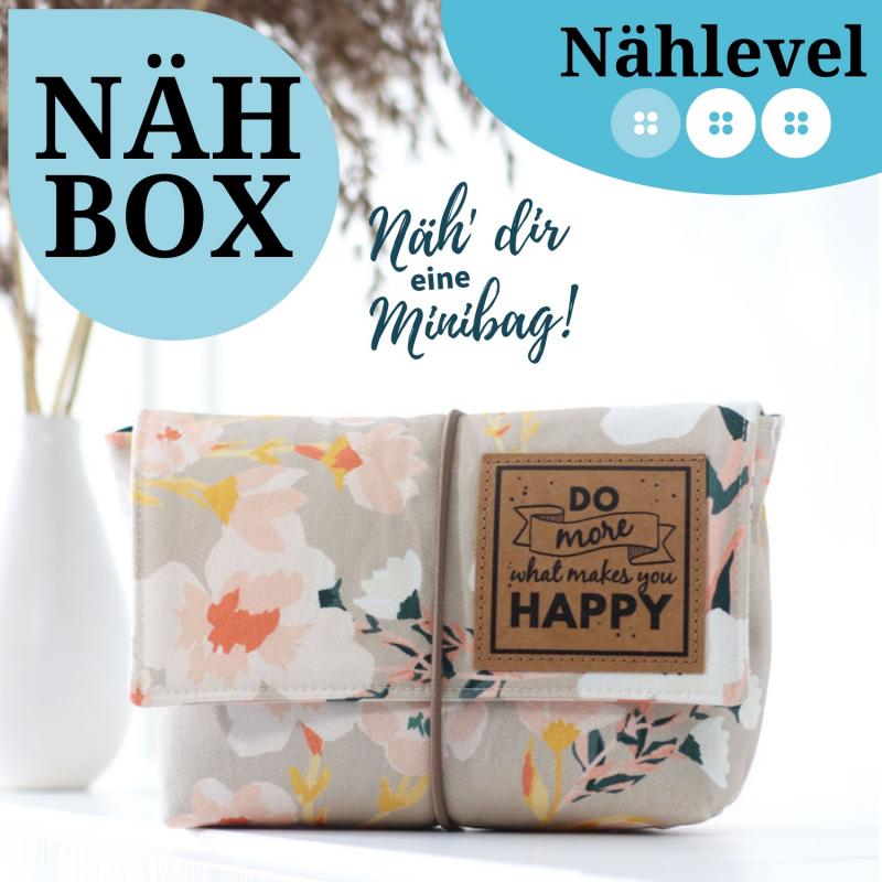 Nähset Minibag - Blumen korall inkl. Labelset 'Floral'