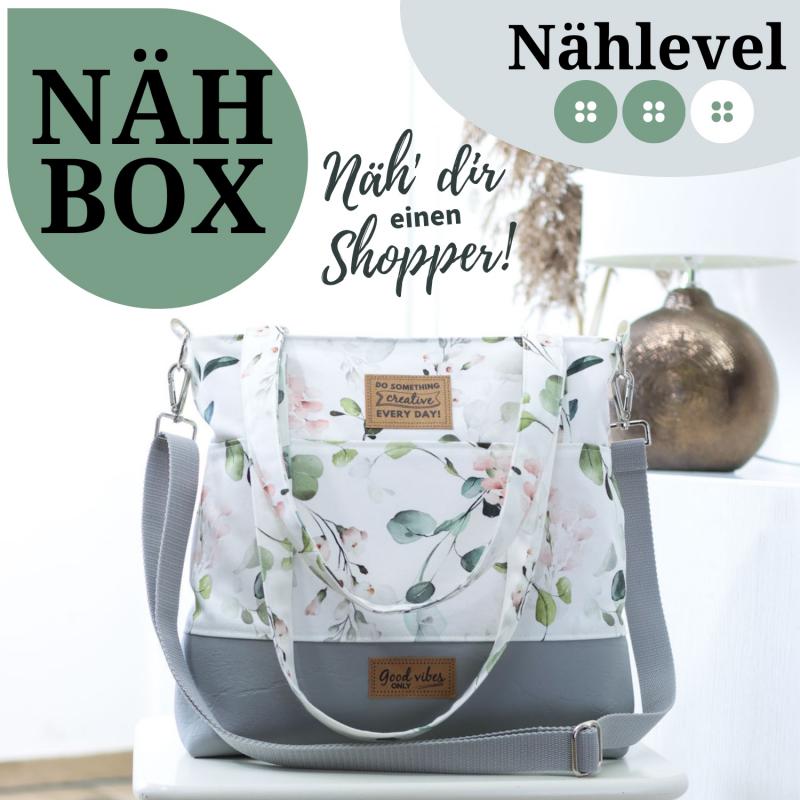 Nähbox Shopper - Eukalyptus korall inkl. Labelset 'Floral'