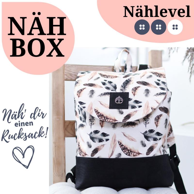 Nähbox Rucksack - Feathers Nude